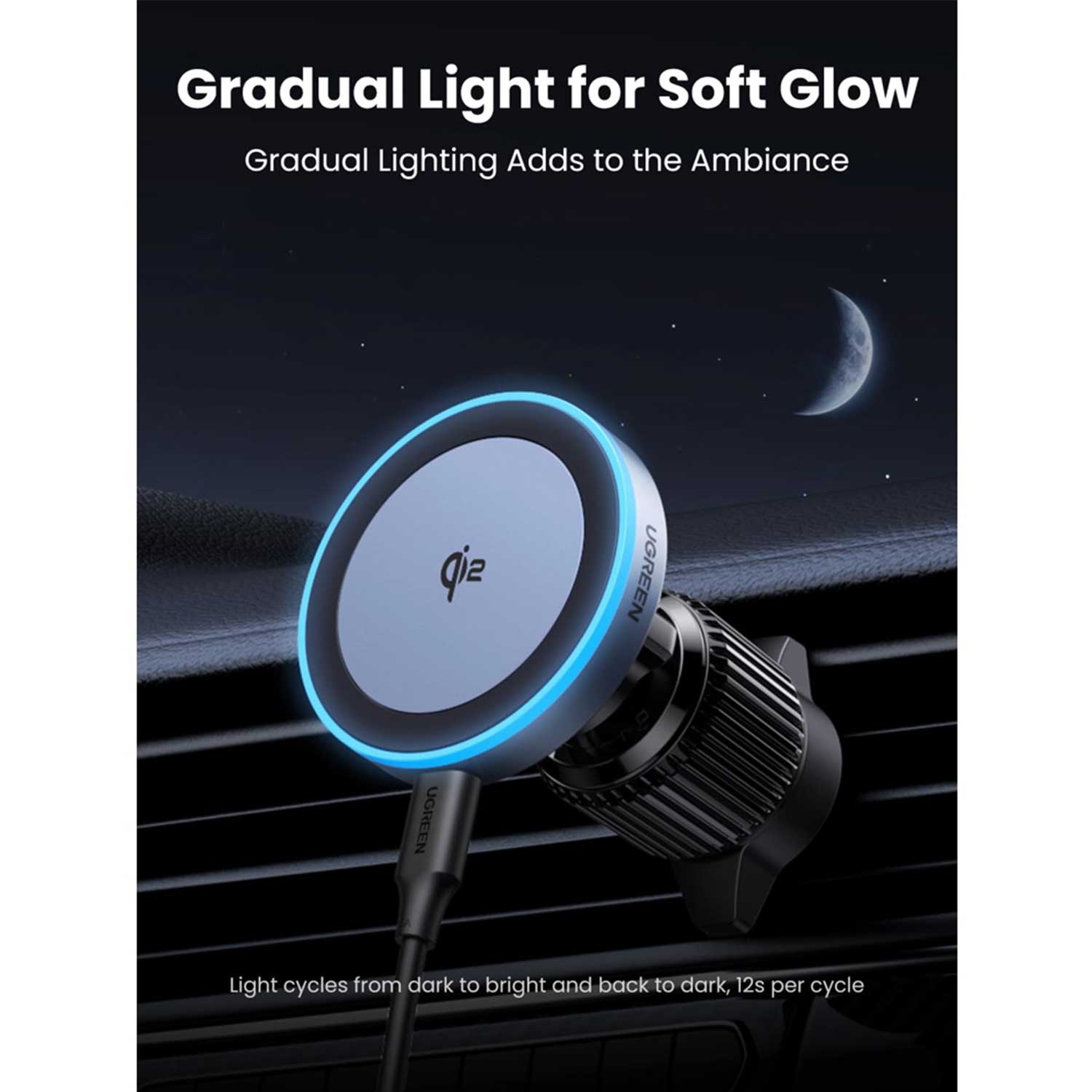 Car adapter UGREEN Qi2 Magnetic Car Wireless Charger 35970 15W — 4