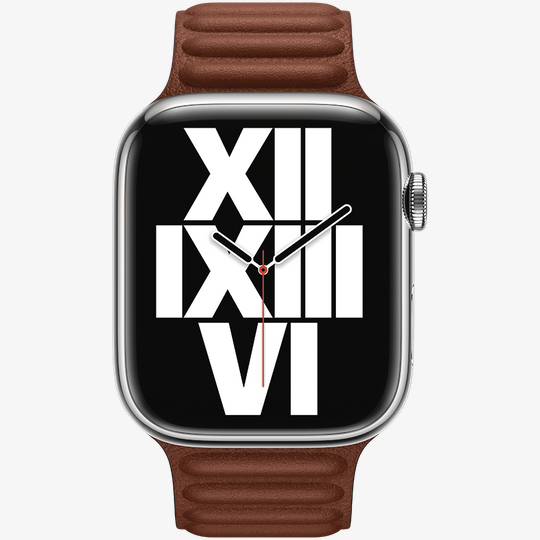 Band 45mm Leather Link - M L Umber — 3