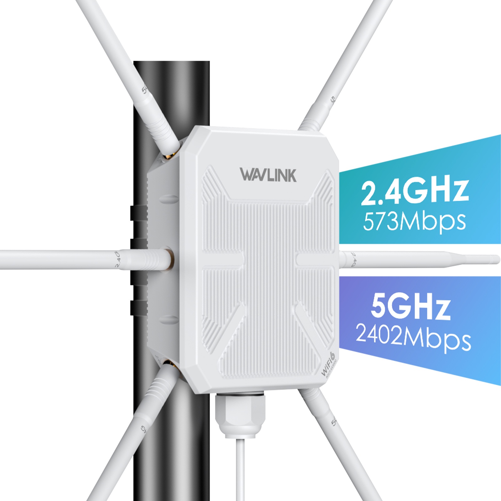Wavlink WN588HX3 Dual Band WiFi6 Outdoor AX3000 — 3