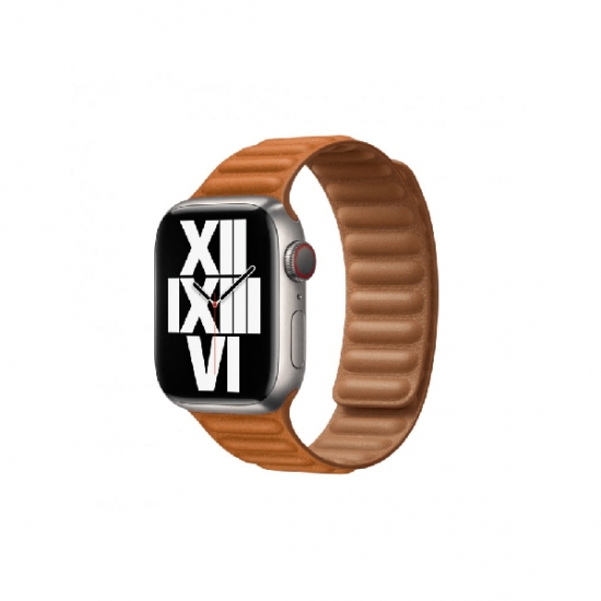 Watch Band Leather 41mm Golden Link S M — 2