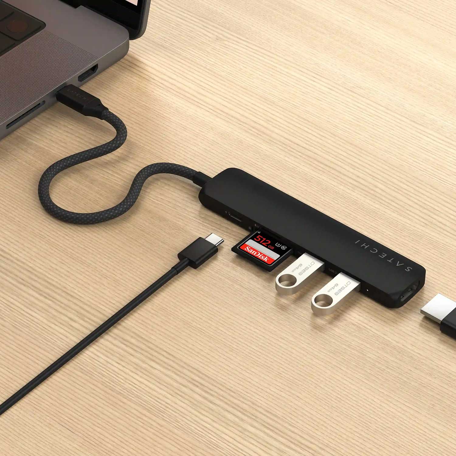 Usb-hub SATECHI 6-in-1 USB-C Slim Multiport Adapter ST-P6SK — 5