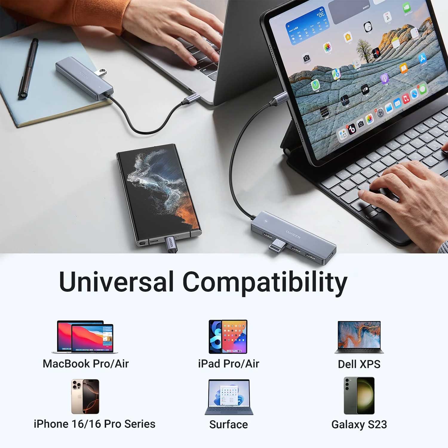 USB hub UGREEN 4 Port USB 3.0 1 Type-C GR 50985 — 7