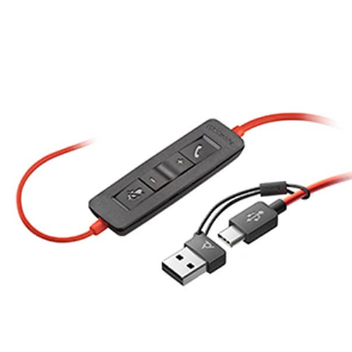Poly Blackwire 3220 USB-A to USB-C PC Headset +USB-A to USB-C A Adapter — 2