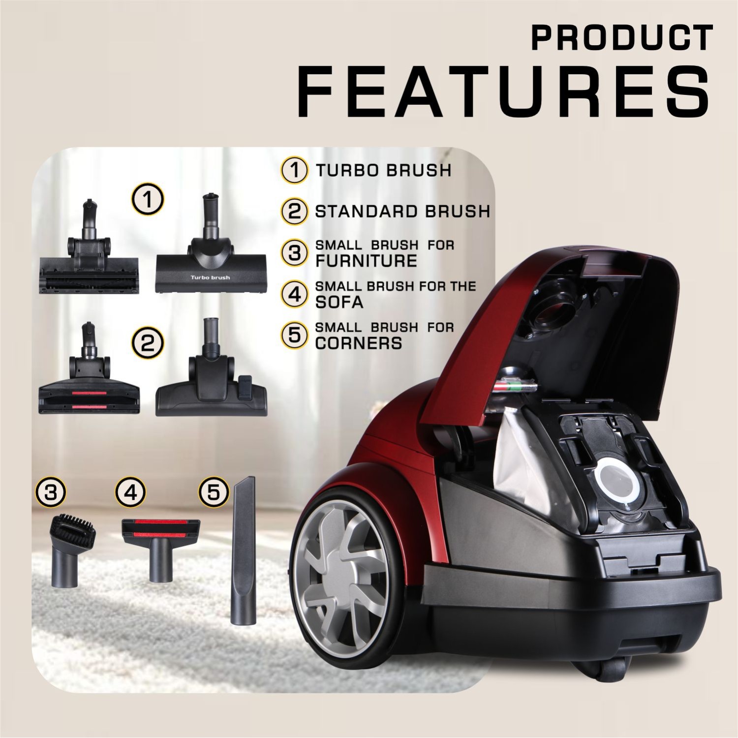 Vacuum cleaner BERG VC1569R — 3