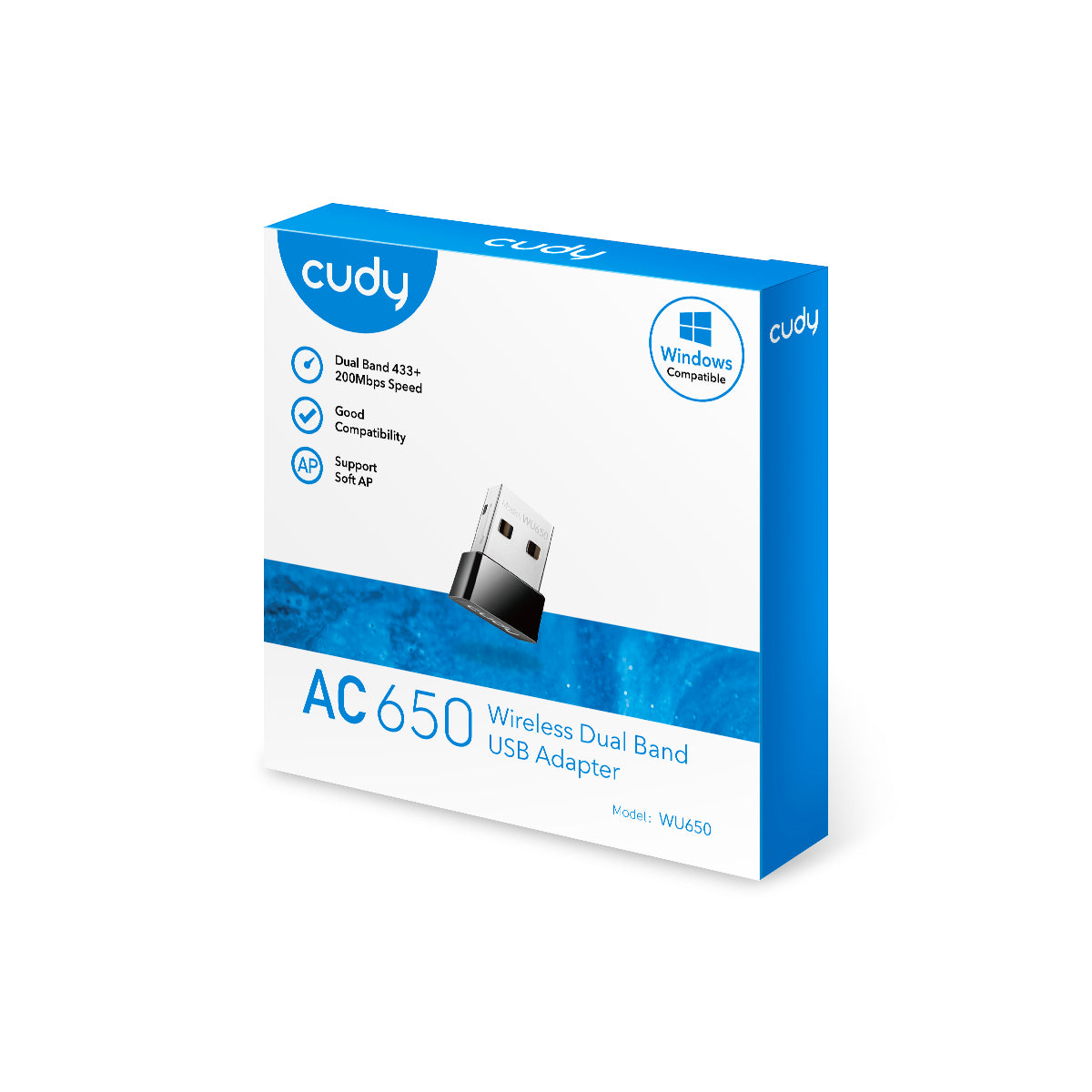 Двухдиапазонный USB-адаптер WiFi Cudy WU650 AC650 — 4