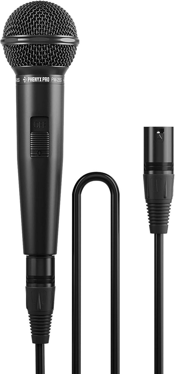Phenyx Pro PM-25S Wired Dynamic Cardioid Vocal Microphone With On Off Switch
