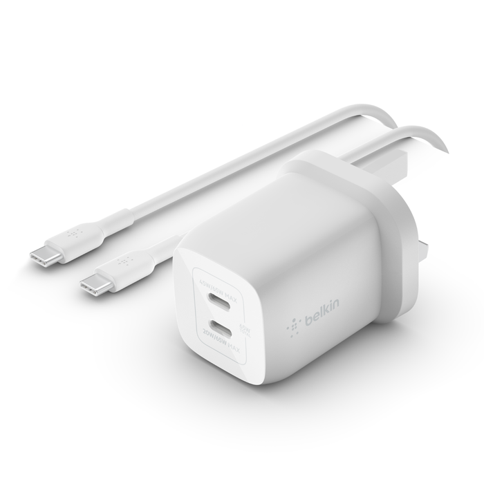 Belkin 65W GaNCharger+ C-C cable WCH013VF2MWH-B6