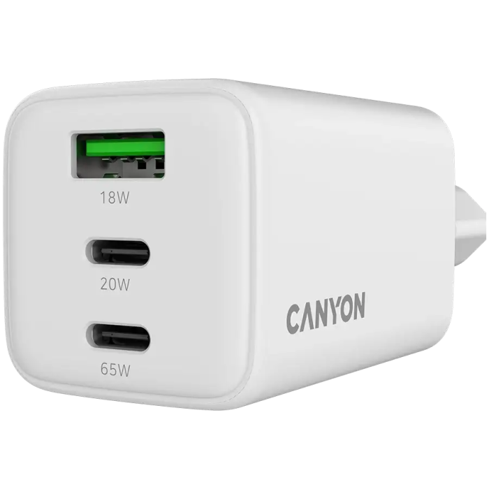Canyon GaN Wall Charger 2xUSB-C 1xUSB-A CNS-CUW65ACC 65W — 4
