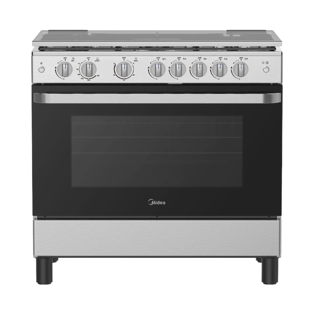 Midea gas stove with XpressGrill Infrared Burner 90 Cm MFO- -SS MFO-MG36LE-SS