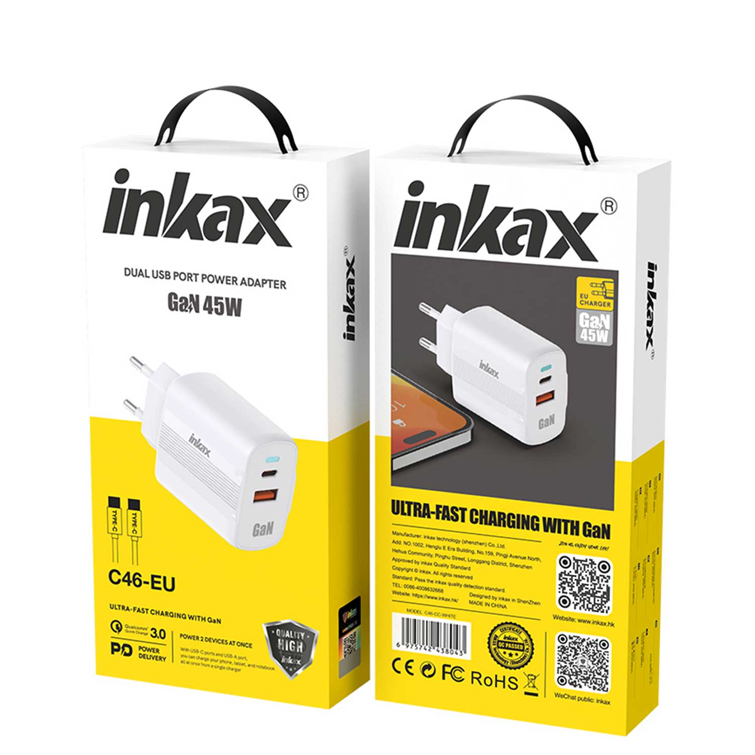 Power adapter INKAX C46 45W — 2
