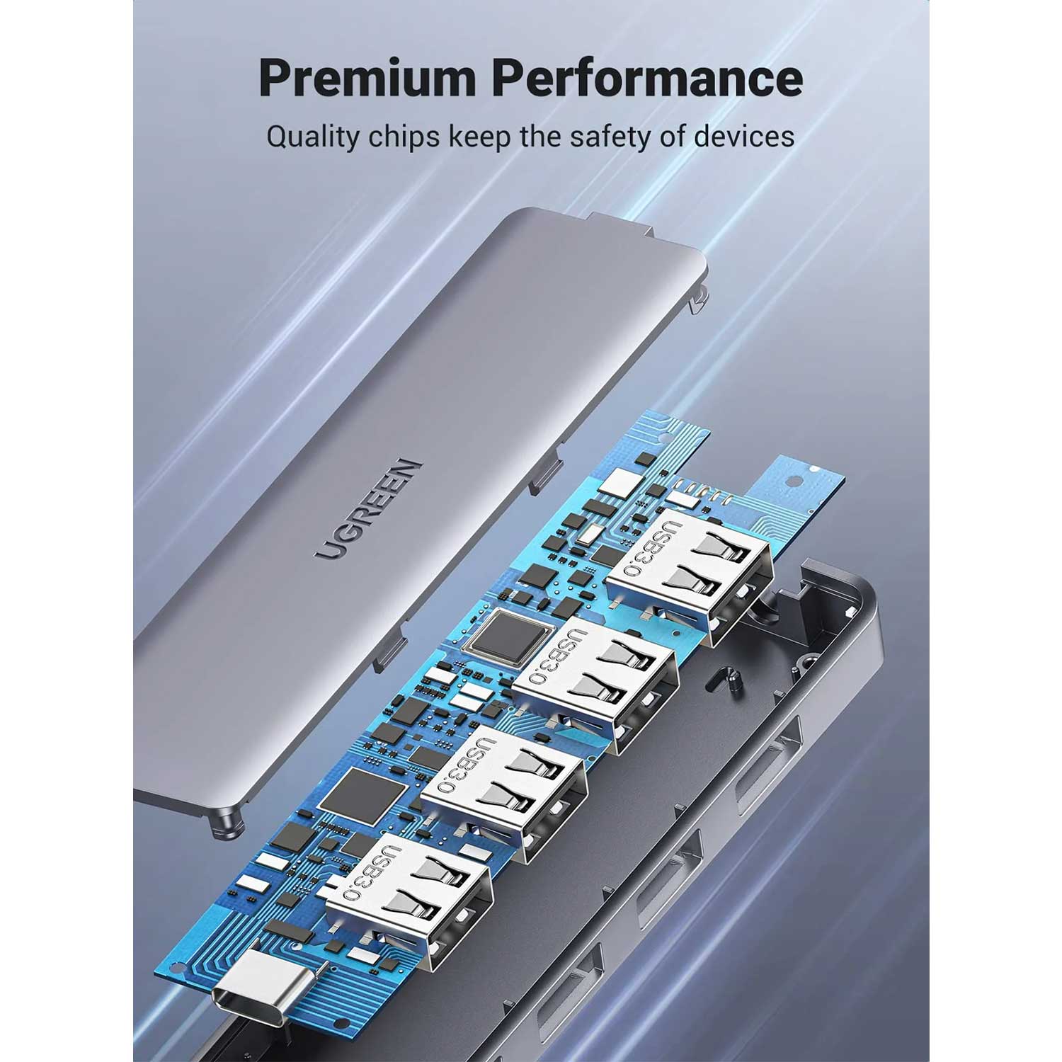 USB hub UGREEN 4 Port USB 3.0 1 Type-C GR 50985 — 8