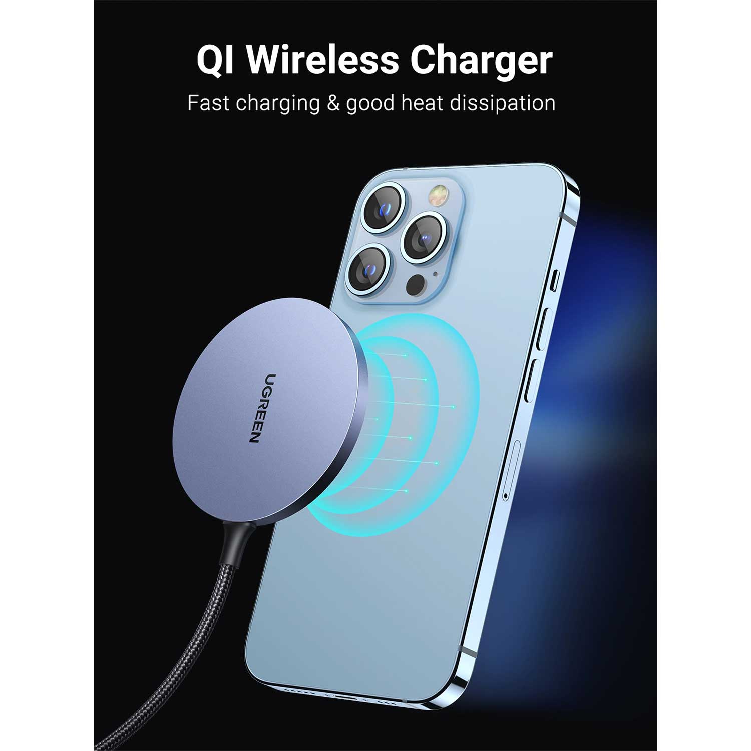 Cable UGREEN Magnetic Wireless Charger USB-C 55206 15W — 3