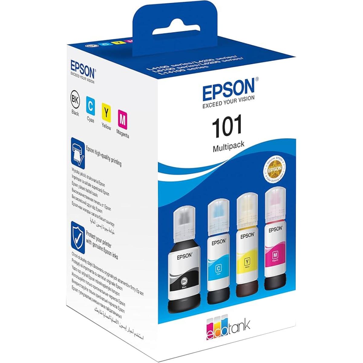 Epson 101 4 Colour Multipack Ink Bottles for L4150 L4160 L4167 L6160 L6170 L6190