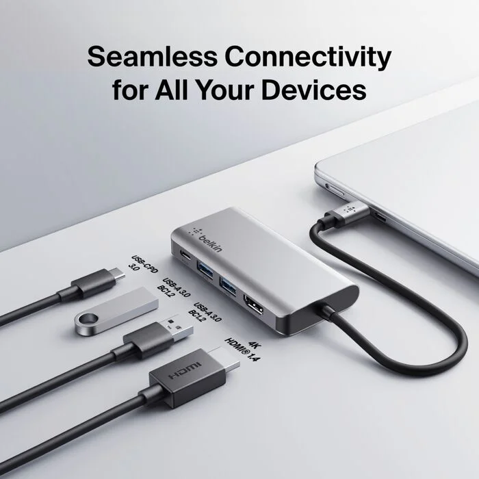 Hub Belkin 4 in 1+charger — 2