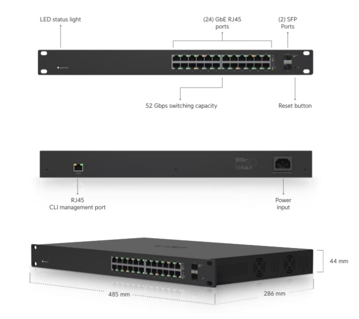 Ubiquiti EdgeSwitch ES-24-250W 24 PoE Switch — 2