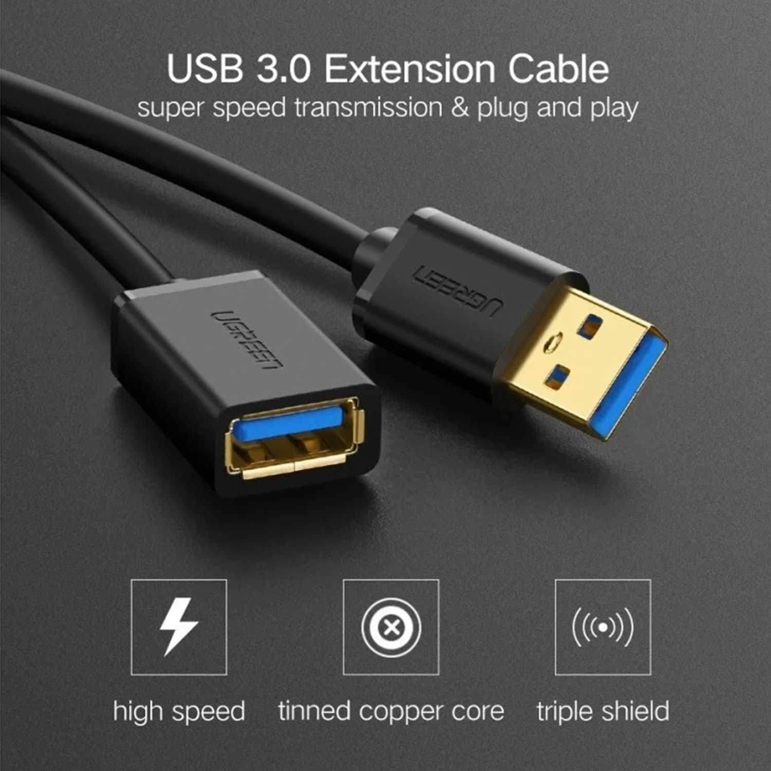 Cable UGREEN US129 USB-A Extension BK 30127 — 5
