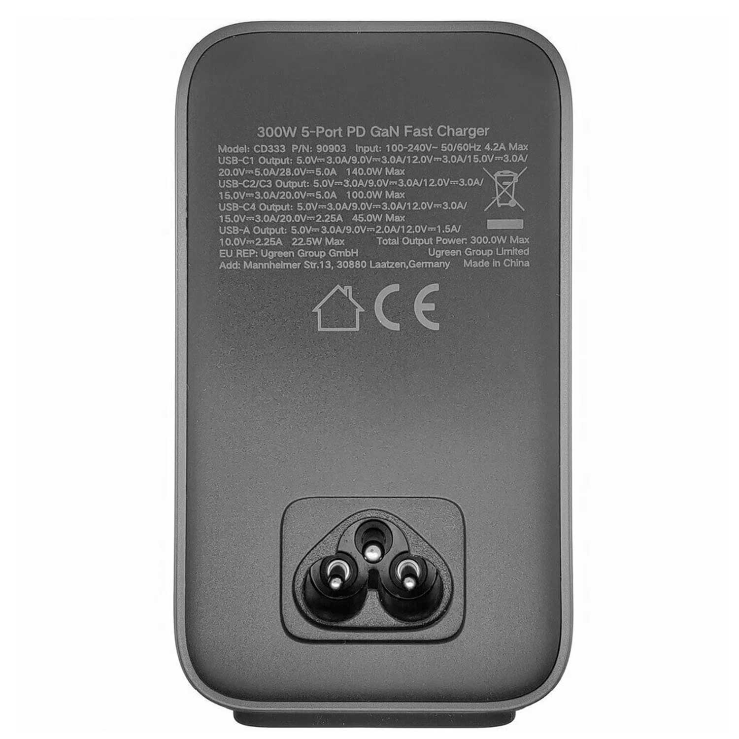 Power adapter UGREEN Nexode USB-C PD Gan 5 Ports Desktop 90903B 300W — 4