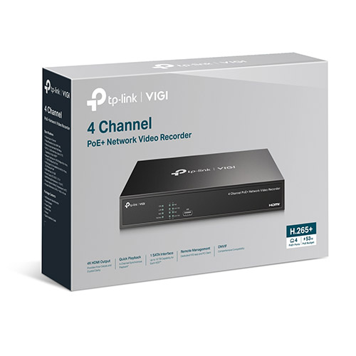 TP-Link VIGI NVR1004H-4P Video Recorder — 3