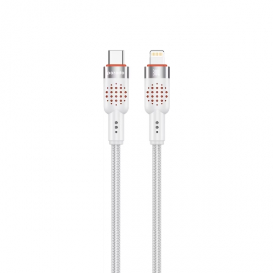 Porodo Alum Alloy Braided USB-C to Lightning Cable 30W
