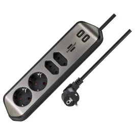 Estilo Corner Extension Lead with USB Charging 4-Way Brennenstuhl — 2