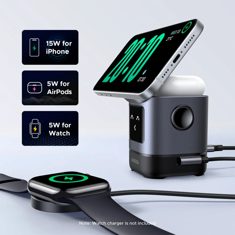 Ugreen 2-in-1 Magnetic Wireless Charger 45775 15W — 3