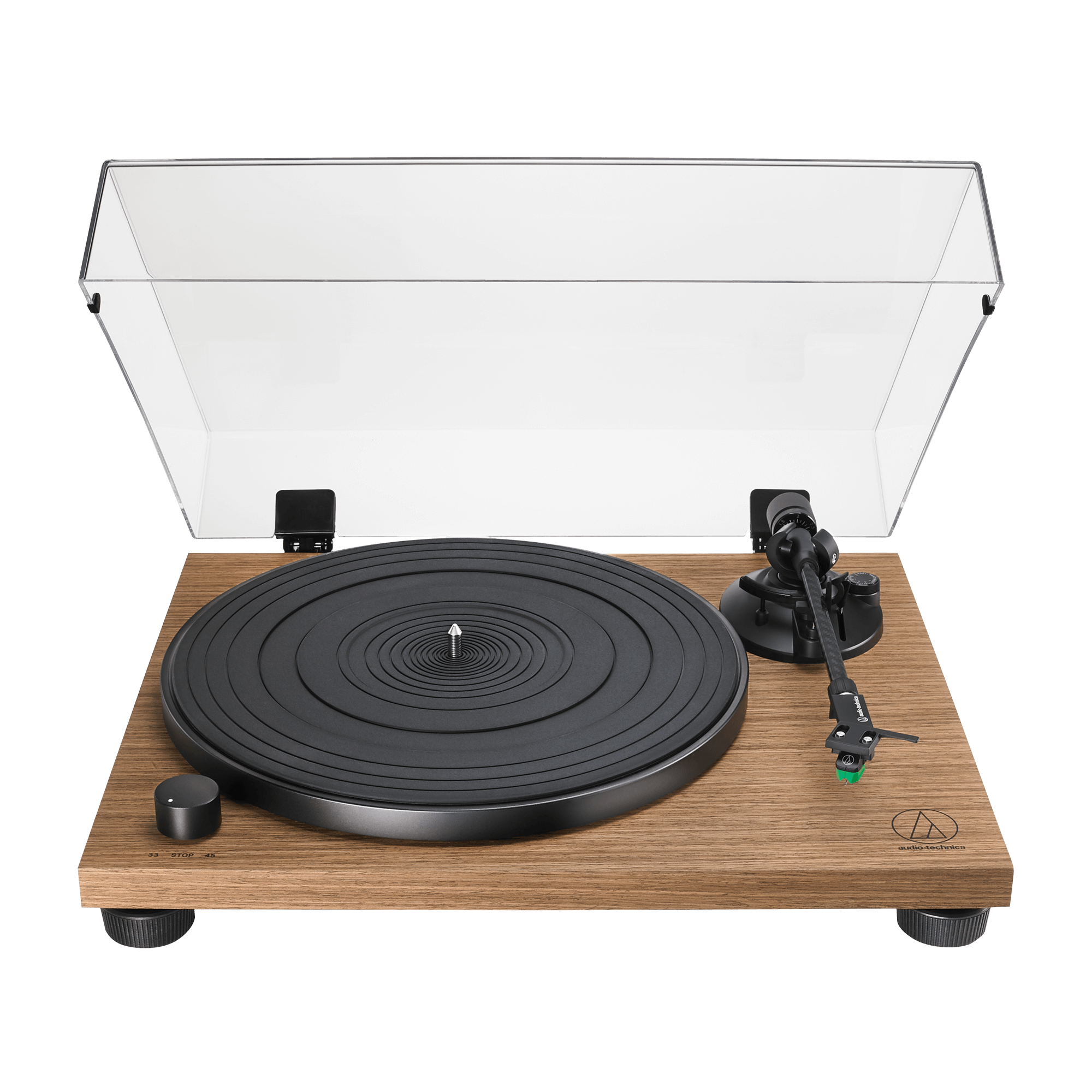 Audio Technica AT-LPW40WN Belt-Drive Manual Wood-Base Turntable Player — 2