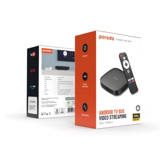 Porodo Android TV Box 1080P ROM Support 4K PD-ANTVB-BK — 4
