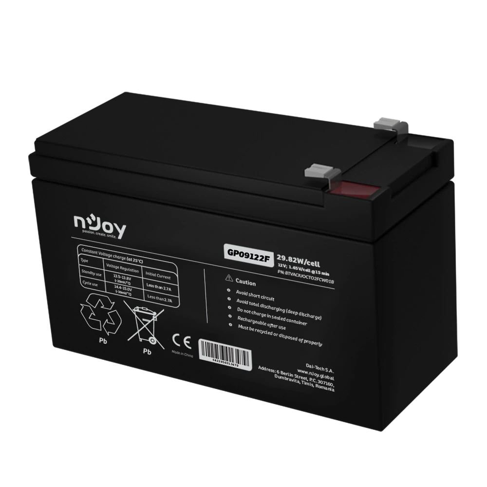 Long-life battery nJoy GPL09122F Battery Long Life 12V 9A — 2
