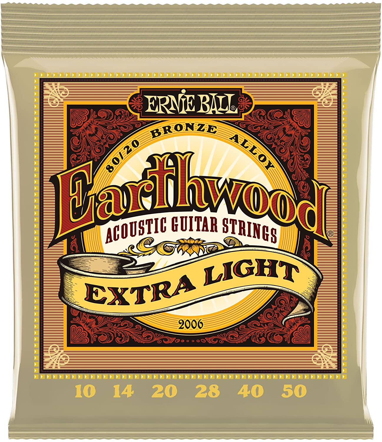Ernie Ball 2006 Earthwood Extra Light Acoustic Set .010 - .050 — 2