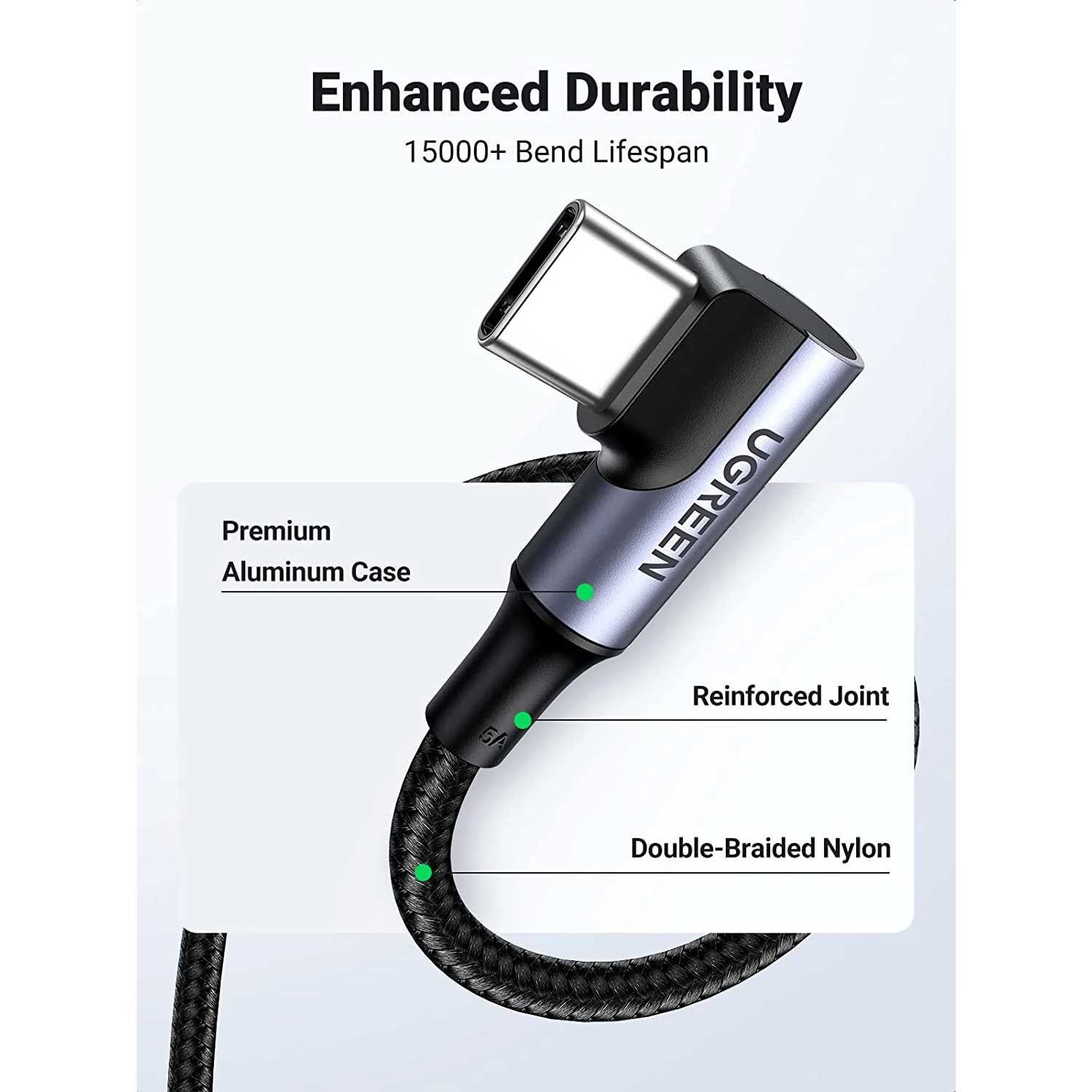 Cable UGREEN US335 100W USB-C Angled 70696 — 4
