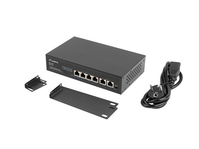 Lanberg RSFE-4P-2FE-60 10 ps Rack PoE+Switch — 2