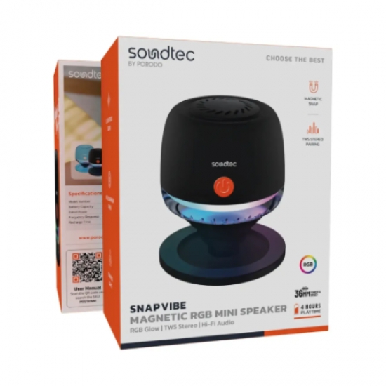 Porodo Snapp Vibe Soundtec RGB wireless Magnetic Speaker — 2