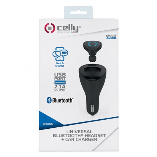 Celly Headphone Bluetooth BHDUO 2in1 talk & charge — 2