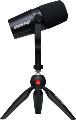 SHURE MV7-K-BNDL XLR USB speech microphone with stand