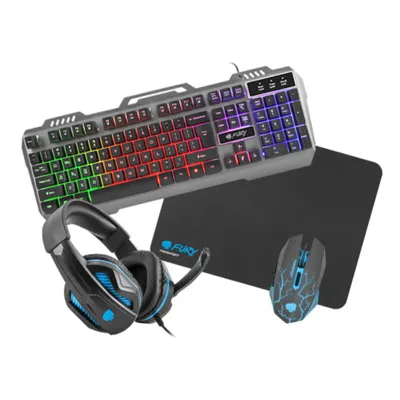 Keyboard mouse headphones Fury NFU-1676 kombo