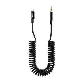 Charging cable Porodo Type-c to Aux Coil Cable 1. PD-CAXCC-BK