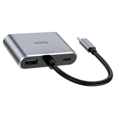 Adapter Type-C to HDMI+ VGA+USB3.0 +Type-C Hoco HB30