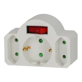 Multiple Socket Outlet Adapter 3-Fold with Switch