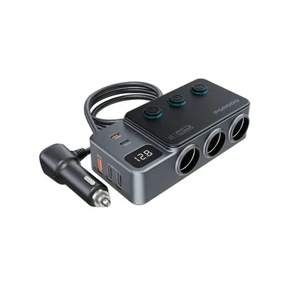 Car charger Porodo HUB Triple-Port Lighter Socket 120W