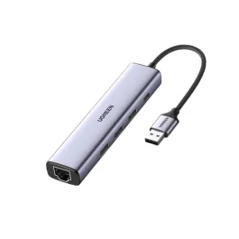 USB3.0 to 3xUSB3.0 and RJ45 1000M Ethernet adapter with Type-C power supply UGREEN 60554