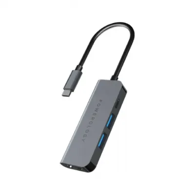 Powerology 4-in-1 Type-C hub with HDMI and USB AUX P41PACHGY