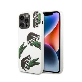 Case Lacoste Hard Case Liquid Silicone Microfiber Allover Pattern For iPhone 14 Pro