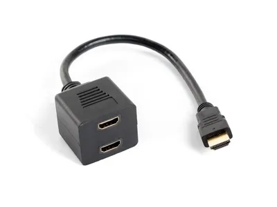 Adapter LANBERG AD-0019-BK HDMI-AM->HDMI-AF X2 SPLITTER 20CM