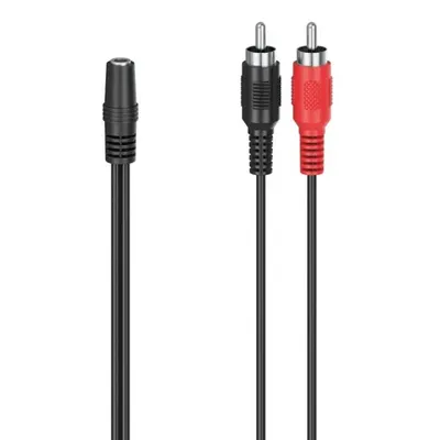 Audio adapter, 2 RCA plugs to 3.5 mm stereo jack socket Hama 305040