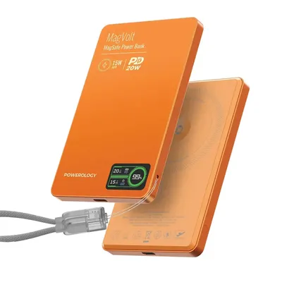 Power Bank Powerology Display MagVolt Magnetic Wireless 5000mAh