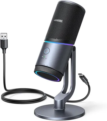 USB desktop streaming microphone UGREEN 35629 RGB Smart Noise Cancellation