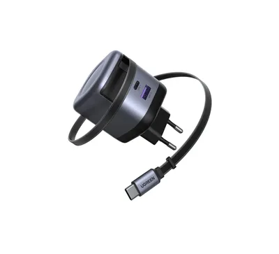 Charger UGREEN GaN Fast Charger with Retractable Cable 65822 45W