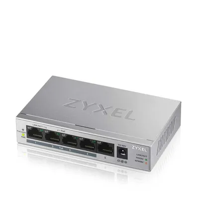 Network device ZYXEL Switch GS1005HP Gigabit PoE 5xRJ-45 60W PoE budget GS1005HP-EU0101F