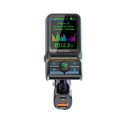 Car charger Porodo Dual Port FM Transmitter PD QC 36W
