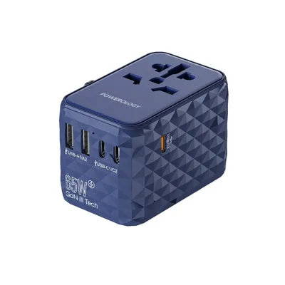 Universal multi-port adapter Powerology Universal Multi-Port Adapter PD 3X Type-C 2X USB-A 65W